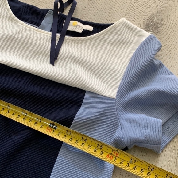 Boden dress color‎ block midi casual career blue white size 4R - Picture 13 of 15